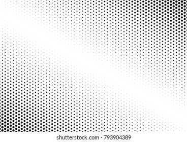 Halftone Background. Fade Texture. Points Distressed Overlay. Abstract Black and White Backdrop. Vector illustration