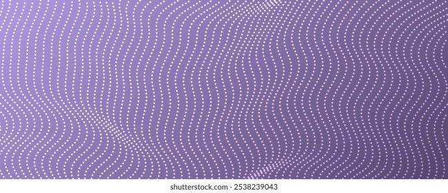 Halftone background with flowing dots. Blue abstract wave texture. Vector illustration