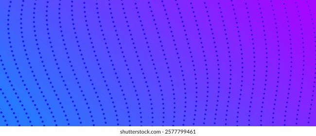Halftone background with flowing dots. Blue abstract wave texture. Vector illustration
