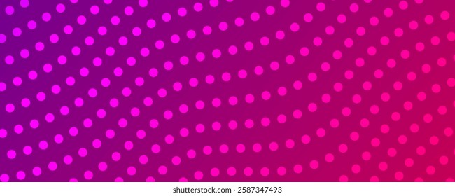 Halftone background with flowing dots. Pink abstract wave texture. Vector illustration
