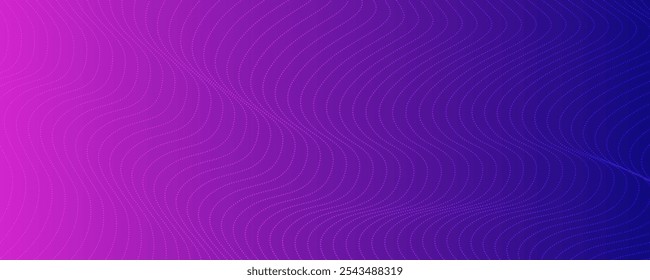 Fondo de semitono con puntos que fluyen. Textura de onda abstracta púrpura. Ilustración vectorial