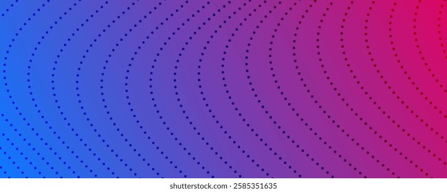 Halftone background with flowing dots. Purple abstract wave texture. Vector illustration