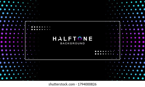 Halftone background with frame, vector design