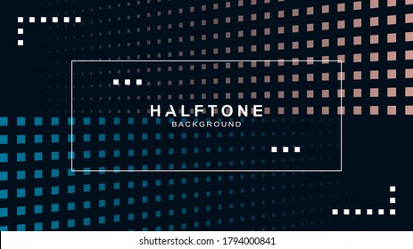 Halftone background with frame, vector design