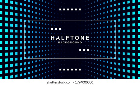 Halftone background with frame, vector design