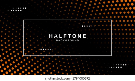 Halftone background with frame, vector design