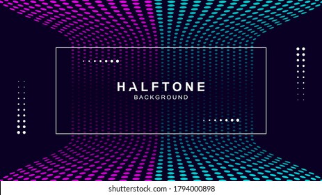 Halftone background with frame, vector design