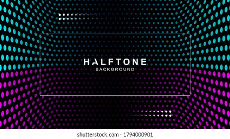 Halftone background with frame, vector design