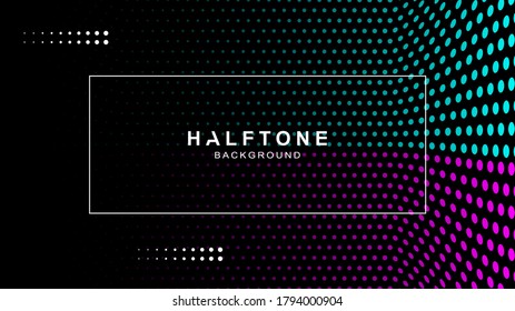 Halftone background with frame, vector design