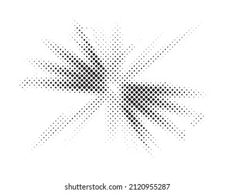 Halftone Background. Glowing light Halftone effect. abstract grunge Starburst halftone dots background. Star Flare, Shine light halftone texture. Retro background, pop art style.