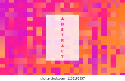 Halftone Background with Glowing Rectangles. Trendy Colorful Gradient. Bright Geometric Template for Cover, Presentation. Minimal Design. EPS10 Vector. Trendy Halftone Background in Futuristic Style.