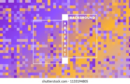 Halftone Background with Glowing Rectangles. Trendy Colorful Gradient. Bright Geometric Template for Cover, Presentation. Minimal Design. EPS10 Vector. Trendy Halftone Background in Futuristic Style.