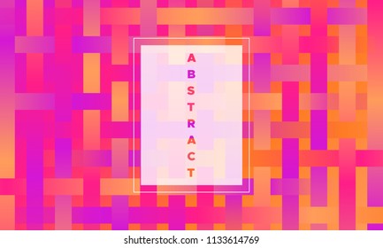 Halftone Background with Glowing Rectangles. Trendy Colorful Gradient. Bright Geometric Template for Cover, Presentation. Minimal Design. EPS10 Vector. Trendy Halftone Background in Futuristic Style.