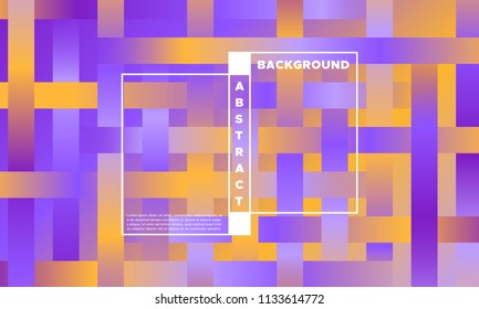 Halftone Background with Glowing Rectangles. Trendy Colorful Gradient. Bright Geometric Template for Cover, Presentation. Minimal Design. EPS10 Vector. Trendy Halftone Background in Futuristic Style.