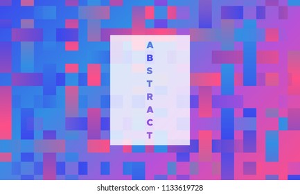 Halftone Background with Glowing Rectangles. Trendy Colorful Gradient. Bright Geometric Template for Cover, Presentation. Minimal Design. EPS10 Vector. Trendy Halftone Background in Futuristic Style.