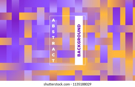 Halftone Background with Glowing Rectangles. Trendy Colorful Gradient. Bright Geometric Template for Cover, Presentation. Minimal Design. EPS10 Vector. Trendy Halftone Background in Futuristic Style.