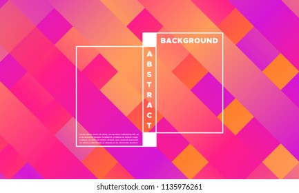 Halftone Background with Glowing Rectangles. Trendy Colorful Gradient. Bright Geometric Template for Cover, Presentation. Minimal Design. EPS10 Vector. Trendy Halftone Background in Futuristic Style.