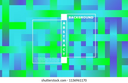 Halftone Background with Glowing Rectangles. Trendy Colorful Gradient. Bright Geometric Template for Cover, Presentation. Minimal Design. EPS10 Vector. Trendy Halftone Background in Futuristic Style.