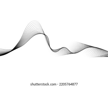 Halftone Background. Gradient Halftone dots wave abstract background. Data technology wave background. 