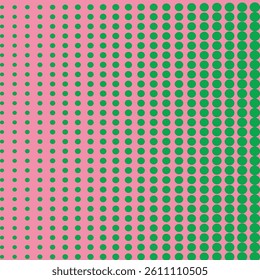  Halftone background. green dotted pattern. Pop art retro style. Backdrop with circles, rounds, dots, design element for web banners, posters, cards, wallpapers. pink color Vector illustration.
