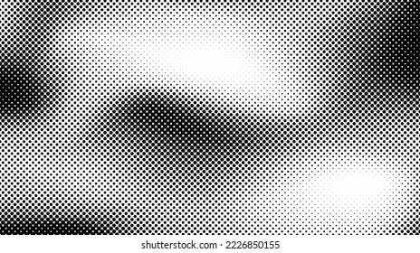 Fondo de semitono. Grunge la textura de arte pop de medio tono. Papel de pantalla abstracto blanco y negro. Vector retro geométrico 