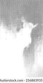 Halftone background. Grunge halftone pop art texture with vanishing effect