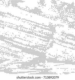 Halftone Background. Grunge Vector Illustration With Ink Dots Texture Design Element. Abstract Image With Dirty, Dotted, Black Circles. Dark Round Particles Backdrop On A White Background.