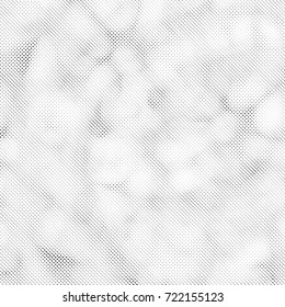 Halftone Background. Grunge Vector Illustration With Ink Dots Texture Design Element. Abstract Image With Dirty, Dotted, Black Circles. Dark Round Particles Backdrop On A White Background.