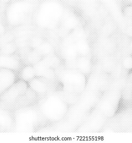 Halftone Background. Grunge Vector Illustration With Ink Dots Texture Design Element. Abstract Image With Dirty, Dotted, Black Circles. Dark Round Particles Backdrop On A White Background.