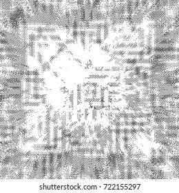 Halftone Background. Grunge Vector Illustration With Ink Dots Texture Design Element. Abstract Image With Dirty, Dotted, Black Circles. Dark Round Particles Backdrop On A White Background.