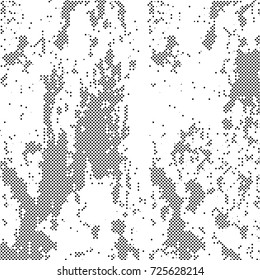 Halftone Background. Grunge Vector Illustration With Ink Dots Texture Design Element. Abstract Image With Dirty, Dotted, Black Circles. Dark Round Particles Backdrop On A White Background.