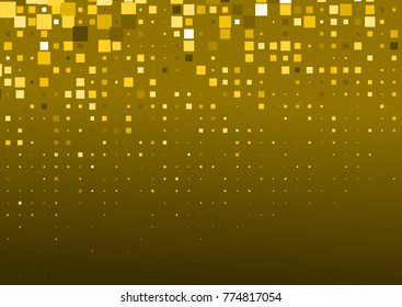 Halftone background made of gold squares. Festive vector pattern for christmas and holiday design. Luxery shining geometric texture