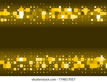 Halftone background made of gold squares. Festive vector pattern for christmas and holiday design. Luxery shining geometric texture