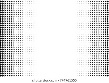 Halftone background made of triangles. Grunge vector pattern for business design. Gradient texture in pop art style. Universal stipple dot template