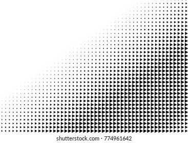 Halftone background made of triangles. Grunge vector pattern for business design. Gradient texture in pop art style. Universal stipple dot template