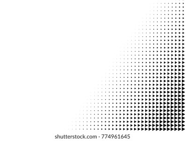Halftone background made of triangles. Grunge vector pattern for business design. Gradient texture in pop art style. Universal stipple dot template