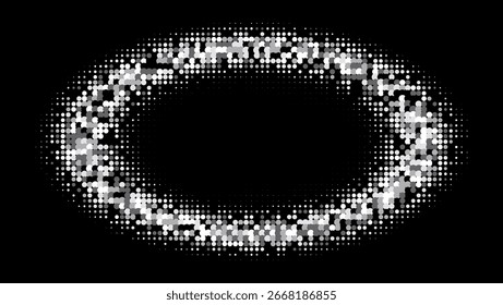 Halftone Background. Modern Tech With Simple Shapes. Young Brand In Minimalistic Frame. White Dots Flyer. Minimalist Grey Texture. Geometric Greyscale Pattern. Trendy Halftone Background