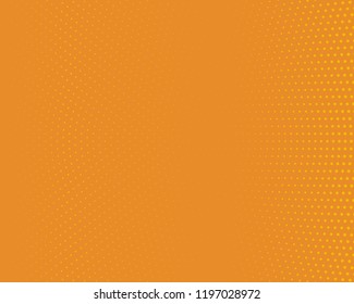 Halftone Background. Orange Dotted Overlay. Digital Gradient. Pop-art style. Grunge Backdrop. Modern futuristic Pattern. Abstract panel. Vector illustration