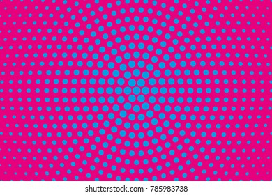 Halftone background. Pink, blue color. Dotted retro backdrop, panels with dots, points, circles, rounds. Design element for web banners, posters, cards, wallpaper, sites.  