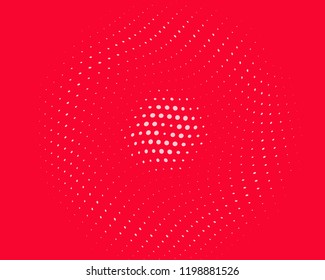 Halftone Background. Pink-red color. Digital Gradient. Pop-art style. Grunge Backdrop. Modern futuristic Pattern. Abstract panel. Vector illustration
