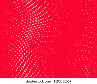 Halftone Background. Pink-red color. Digital Gradient. Pop-art style. Grunge Backdrop. Modern futuristic Pattern. Abstract panel. Vector illustration
