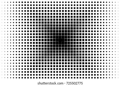 Halftone background. Pop art, comic style. Pattern with small squares. Design element for web banners, posters, cards, wallpapers, backdrops, sites, panels. Black and white color. Vector illustration