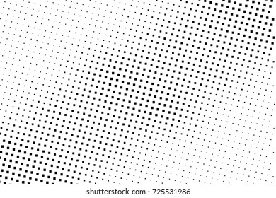 Halftone background. Pop art, comic style. Pattern with small squares. Design element for web banners, posters, cards, wallpapers, backdrops, sites, panels. Black and white color. Vector illustration