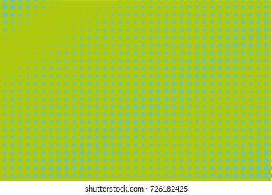Halftone background. Pop art, comic style. Pattern with small squares. Design element for web banners, posters, cards, wallpapers, backdrops, sites, panels. Green, blue color. Vector illustration