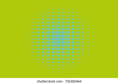 Halftone background. Pop art, comic style. Pattern with small squares. Design element for web banners, posters, cards, wallpapers, backdrops, sites, panels. Green, blue color. Vector illustration
