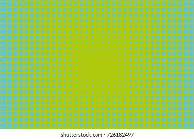 Halftone background. Pop art, comic style. Pattern with small squares. Design element for web banners, posters, cards, wallpapers, backdrops, sites, panels. Green, blue color. Vector illustration