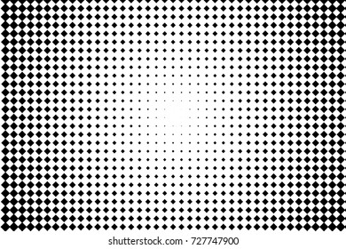 Halftone background. Pop art, comic style. Pattern with small squares. Design element for web banners, posters, cards, wallpapers, backdrops, sites, panels. Black and white color. Vector illustration