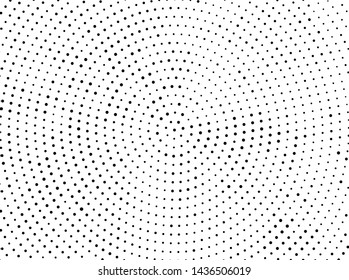 Halftone background. Pop art style. Pattern with circles, dots. Radiating from the center dotted rays, lines. Backdrop, design for web banners, Wallpaper, sites Vector illustration 
