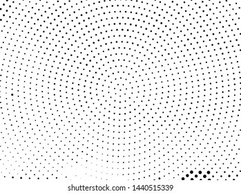 Halftone background. Pop art style. Pattern with circles, dots. Radiating from the center dotted rays, lines. Backdrop, design for web banners, Wallpaper, sites Vector illustration 