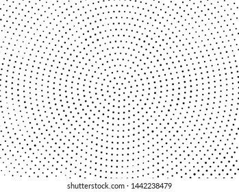 Halftone background. Pop art style. Pattern with circles, dots. Radiating from the center dotted rays, lines. Backdrop, design for web banners, Wallpaper, sites Vector illustration 